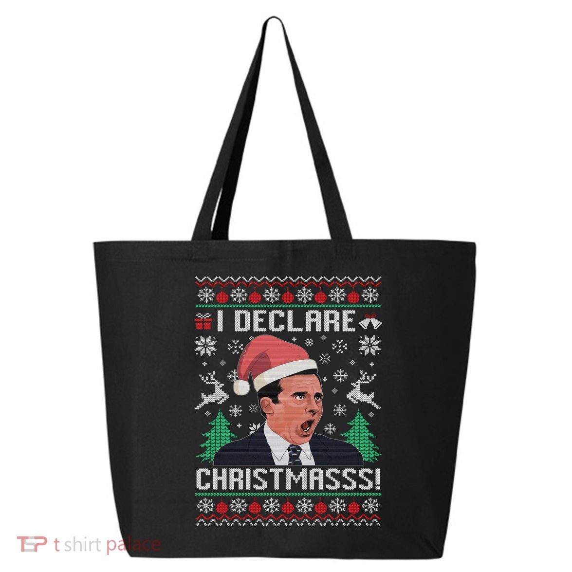 I Declare Christmas, The Office Christmas Sweater 25L Jumbo Tote