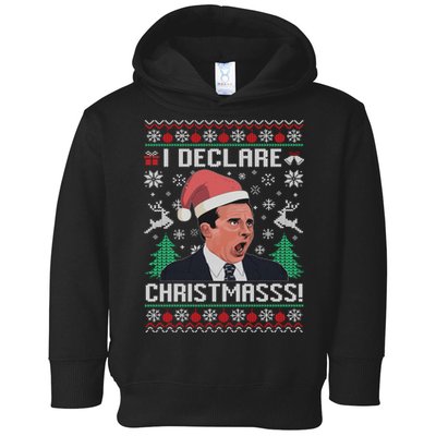 I Declare Christmas, The Office Christmas Sweater Toddler Hoodie