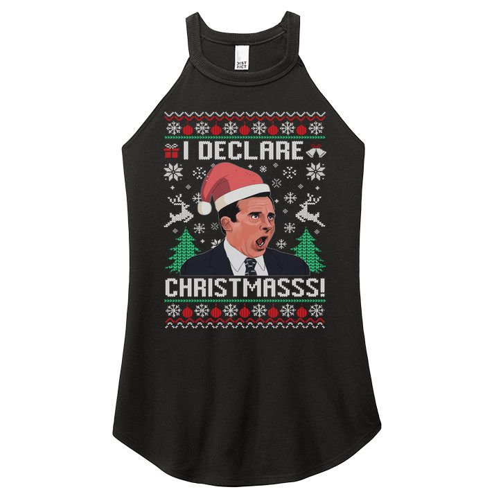 I Declare Christmas, The Office Christmas Sweater Women's Perfect Tri Rocker Tank