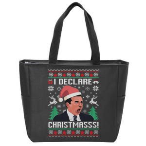 I Declare Christmas, The Office Christmas Sweater Zip Tote Bag