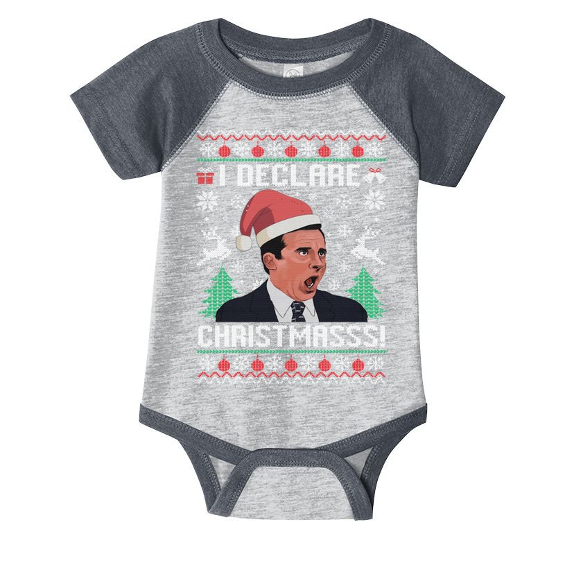 I Declare Christmas, The Office Christmas Sweater Infant Baby Jersey Bodysuit