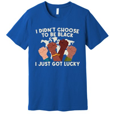 I Didn't Choose To Be Black I Just Got Lucky Black Gift Premium T-Shirt