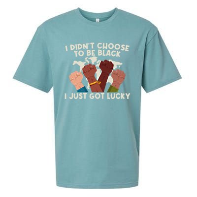 I Didn't Choose To Be Black I Just Got Lucky Black Gift Sueded Cloud Jersey T-Shirt