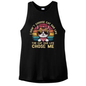 I DidnT Choose The Cat Dad Life The Cat Dad Life Chose Me Ladies PosiCharge Tri-Blend Wicking Tank