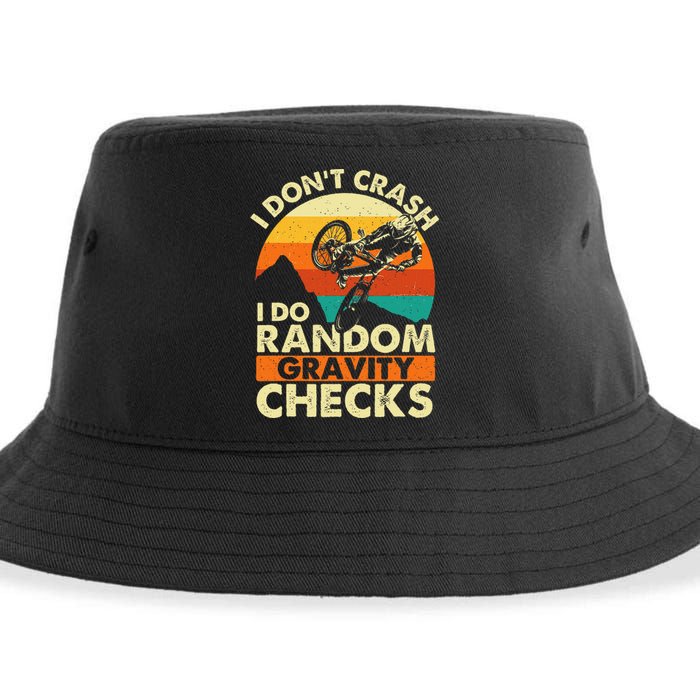 I DonT Crash I Do Random Gravity Checks Mountain Biking Sustainable Bucket Hat