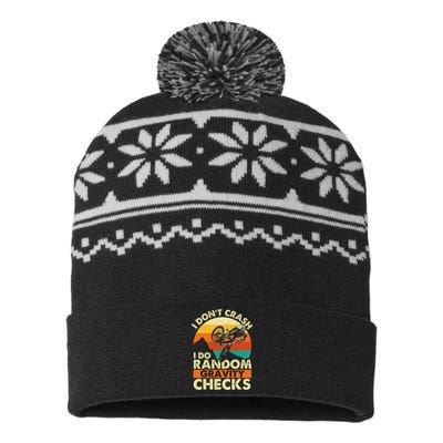 I DonT Crash I Do Random Gravity Checks Mountain Biking USA-Made Snowflake Beanie