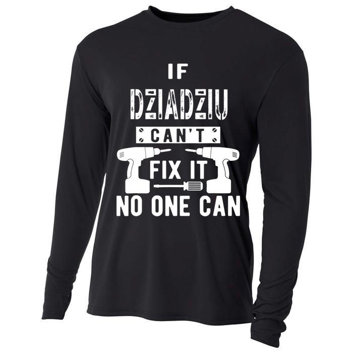 If Dziadziu Can't Fix It No One Can Poland Polish Grandpa Cooling Performance Long Sleeve Crew