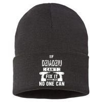 If Dziadziu Can't Fix It No One Can Poland Polish Grandpa Sustainable Knit Beanie