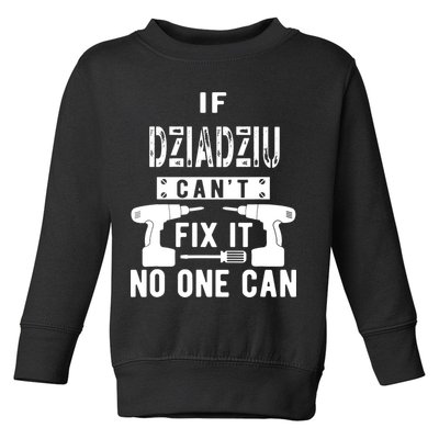 If Dziadziu Can't Fix It No One Can Poland Polish Grandpa Toddler Sweatshirt