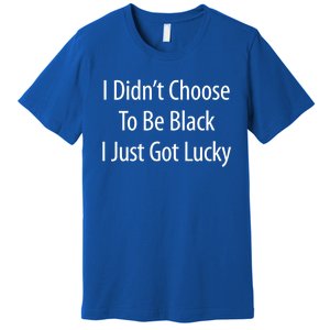 I Didn't Choose To Be Black Gift I Just Got Lucky Gift Premium T-Shirt