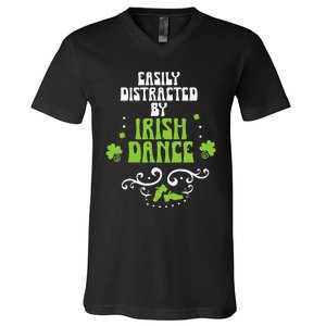 Irish Dancer Ceili Reel Dance Feis Irish Step Dance Shoes V-Neck T-Shirt