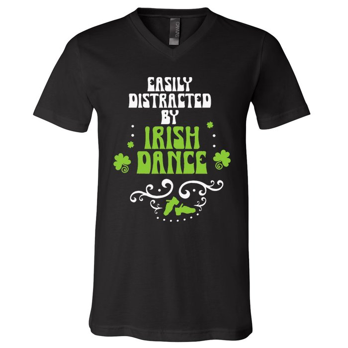 Irish Dancer Ceili Reel Dance Feis Irish Step Dance Shoes V-Neck T-Shirt