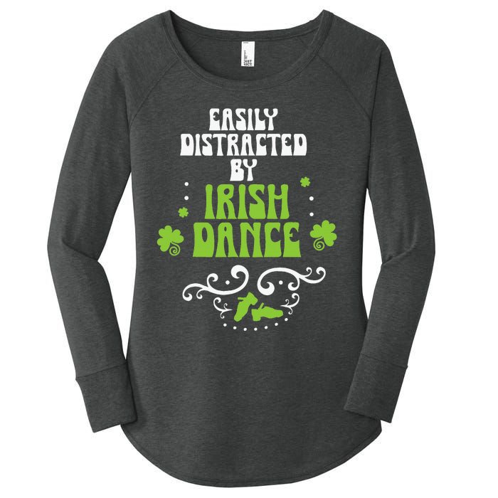 Irish Dancer Ceili Reel Dance Feis Irish Step Dance Shoes Women's Perfect Tri Tunic Long Sleeve Shirt