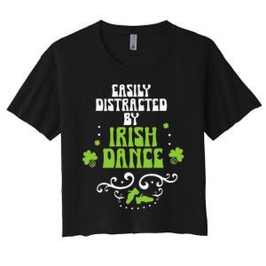 Irish Dancer Ceili Reel Dance Feis Irish Step Dance Shoes Women's Crop Top Tee