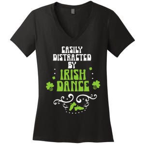 Irish Dancer Ceili Reel Dance Feis Irish Step Dance Shoes Women's V-Neck T-Shirt