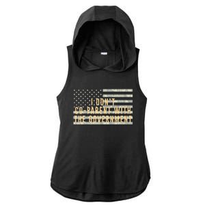 I Don’t Coparent With The Government American Flag Ladies PosiCharge Tri-Blend Wicking Draft Hoodie Tank