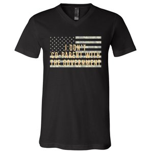 I Don’t Coparent With The Government American Flag V-Neck T-Shirt