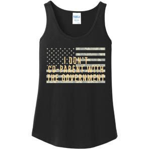 I Don’t Coparent With The Government American Flag Ladies Essential Tank