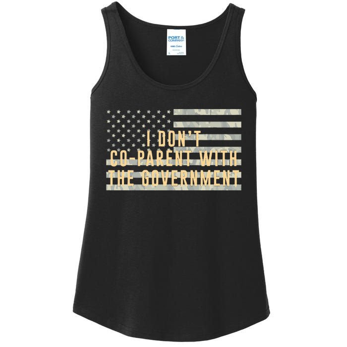 I Don’t Coparent With The Government American Flag Ladies Essential Tank