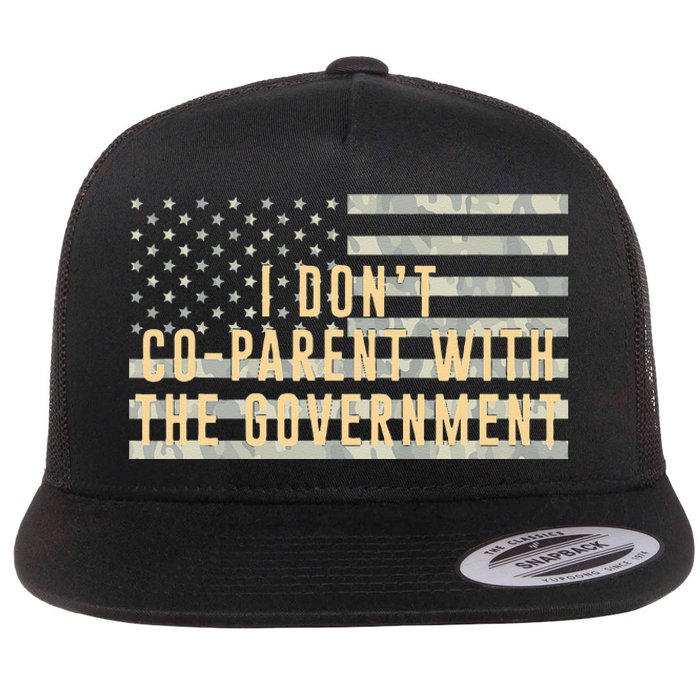 I Don’t Coparent With The Government American Flag Flat Bill Trucker Hat