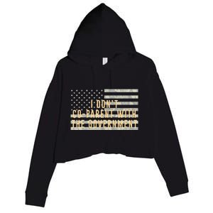 I Don’t Coparent With The Government American Flag Crop Fleece Hoodie