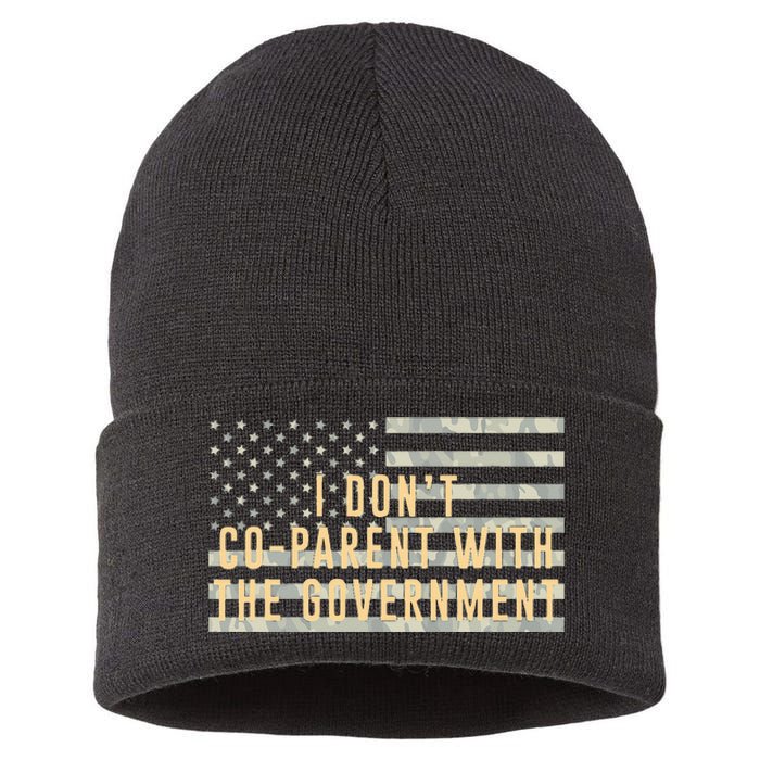 I Don’t Coparent With The Government American Flag Sustainable Knit Beanie