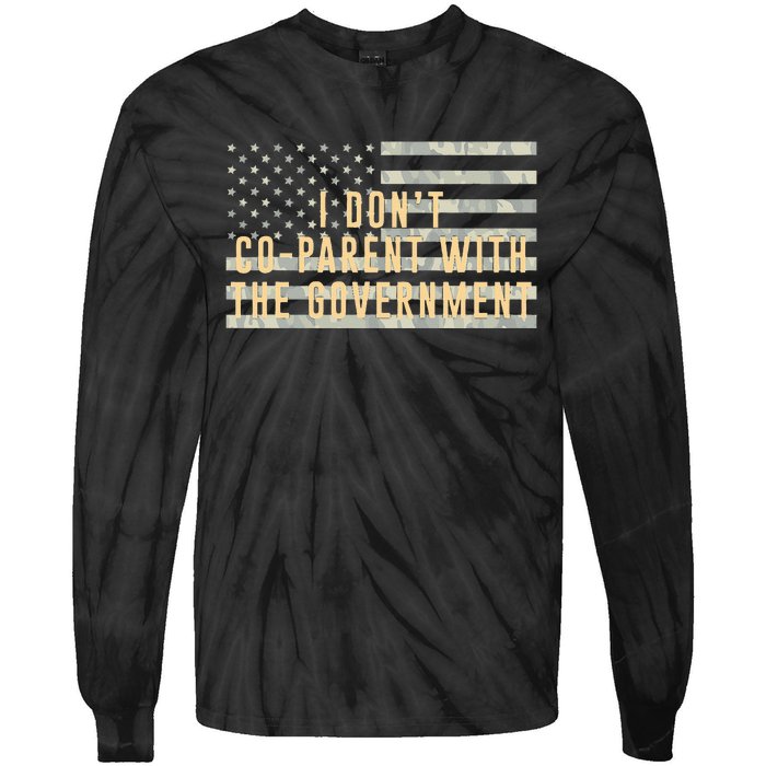 I Don’t Coparent With The Government American Flag Tie-Dye Long Sleeve Shirt