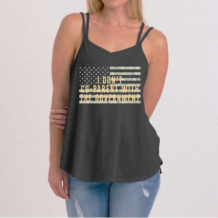 I Don’t Coparent With The Government American Flag Women's Strappy Tank