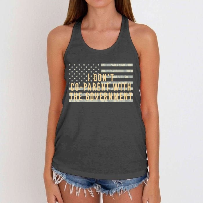 I Don’t Coparent With The Government American Flag Women's Knotted Racerback Tank