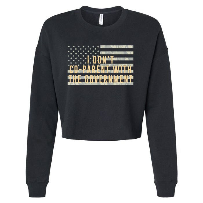 I Don’t Coparent With The Government American Flag Cropped Pullover Crew