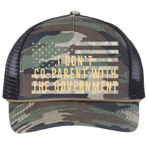 I Don’t Coparent With The Government American Flag Retro Rope Trucker Hat Cap