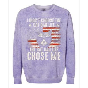 I DidnT Choose The Cat Dad Life The Cat Dad Life Chose Me Colorblast Crewneck Sweatshirt