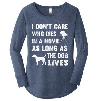 I Don't Care Who Dies In Movie As Long As Dog Lives Gift Women's Perfect Tri Tunic Long Sleeve Shirt