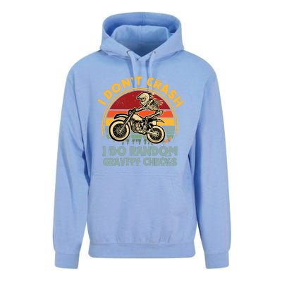 I Don't Crash I Do Random Gravity Checks Dirt Bike Unisex Surf Hoodie