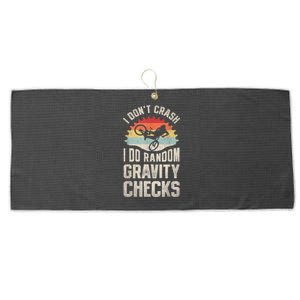 I Dont Crash I Do Random Gravity Checks Mountain Biking Large Microfiber Waffle Golf Towel