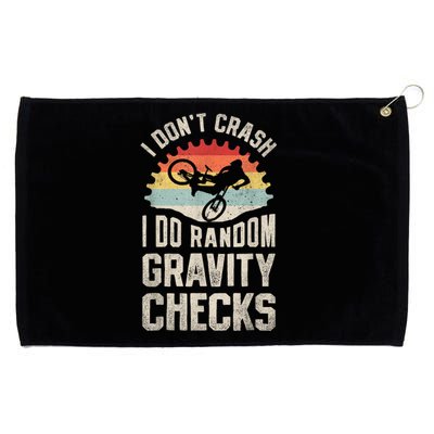 I Dont Crash I Do Random Gravity Checks Mountain Biking Grommeted Golf Towel