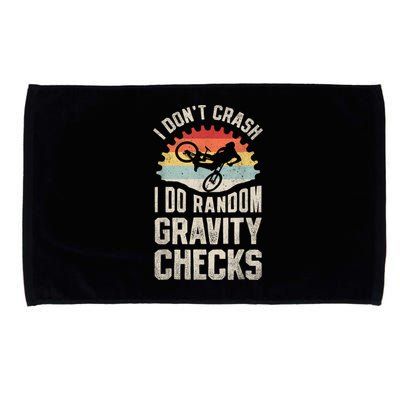 I Dont Crash I Do Random Gravity Checks Mountain Biking Microfiber Hand Towel