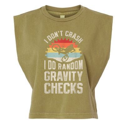 I Dont Crash I Do Random Gravity Checks Mountain Biking Garment-Dyed Women's Muscle Tee