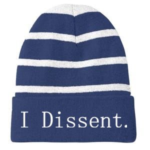 I Dissent Classic Women's Rights Pro Choice Pro Roe Feminist Striped Beanie with Solid Band