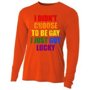 I Didn't Choose To Be Gay I Just Got Lucky Gift Cooling Performance Long Sleeve Crew