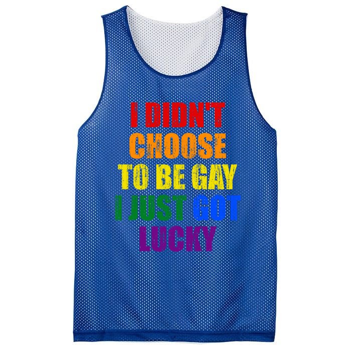 I Didn't Choose To Be Gay I Just Got Lucky Gift Mesh Reversible Basketball Jersey Tank