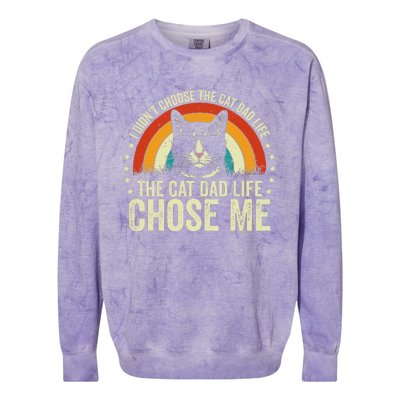 I DidnT Choose The Cat Dad Life The Cat Dad Life Chose Me Colorblast Crewneck Sweatshirt