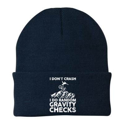 I Don't Crash I Do Random Gravity Checks Mountain Biking Knit Cap Winter Beanie