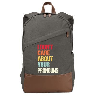 I Don't Care About Your Pronouns Anti Pronoun Cotton Canvas Backpack