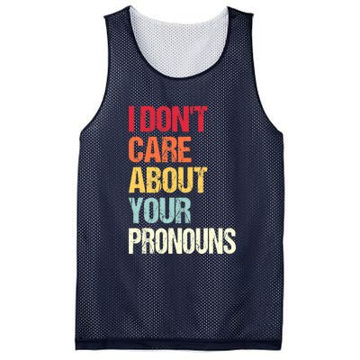 I Don't Care About Your Pronouns Anti Pronoun Mesh Reversible Basketball Jersey Tank