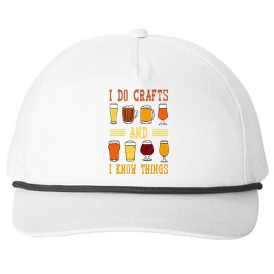 I Do Crafts And I Know Things Funny Beer Fest Drinking Beer Snapback Five-Panel Rope Hat