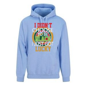 I Didn't Choose To Be Black I Just Got Lucky Black Pride Unisex Surf Hoodie