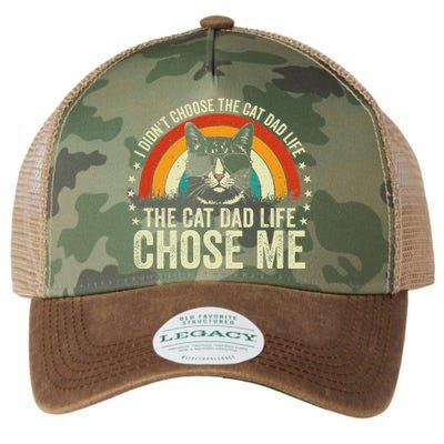 I DidnT Choose The Cat Dad Life The Cat Dad Life Chose Me Legacy Tie Dye Trucker Hat