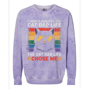 I DidnT Choose The Cat Dad Life The Cat Dad Life Chose Me Colorblast Crewneck Sweatshirt