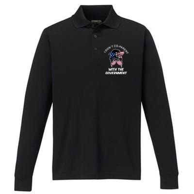 I Don't Co Parent With The Government Performance Long Sleeve Polo